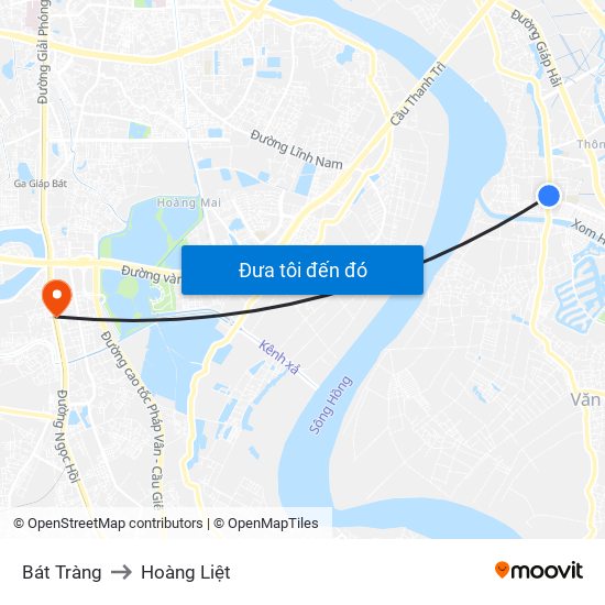 Bát Tràng to Hoàng Liệt map