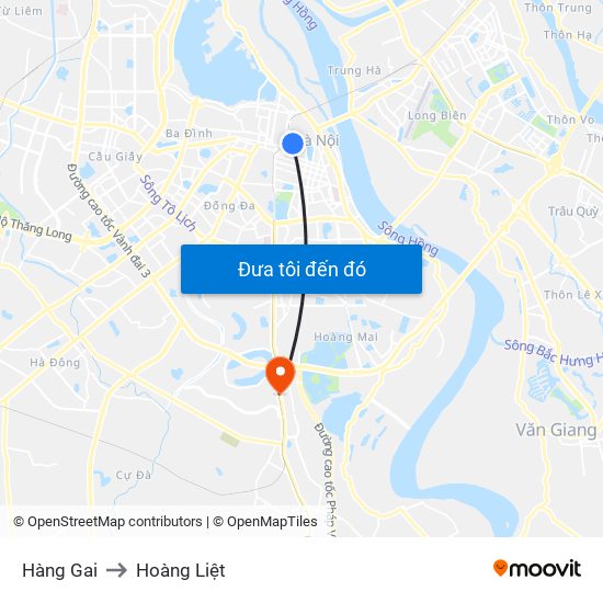 Hàng Gai to Hoàng Liệt map