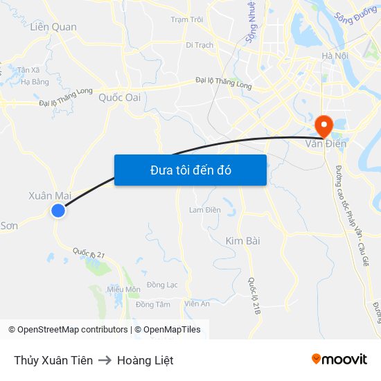 Thủy Xuân Tiên to Hoàng Liệt map