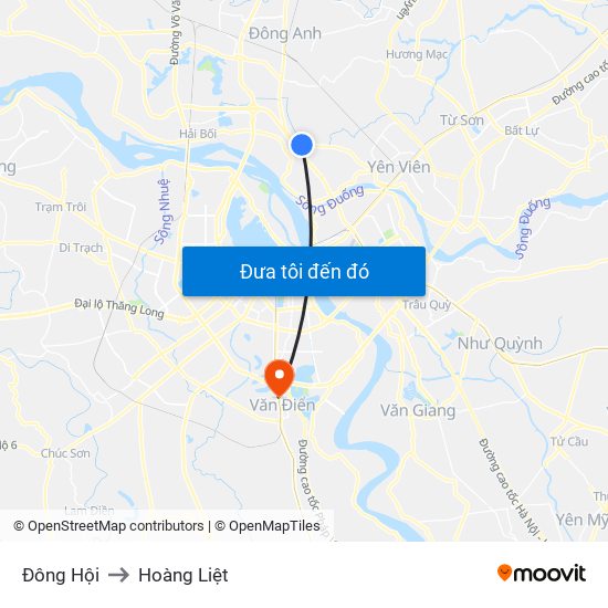 Đông Hội to Hoàng Liệt map