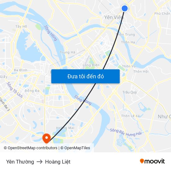 Yên Thường to Hoàng Liệt map