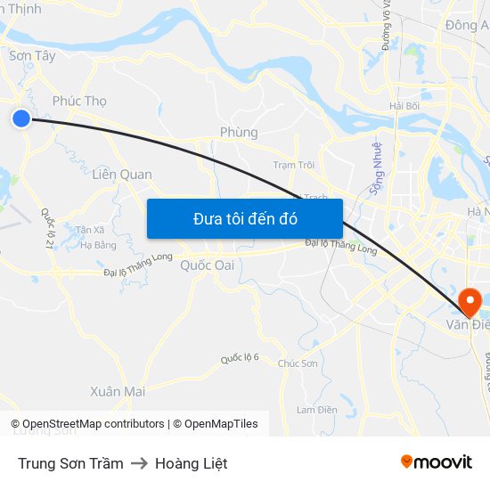 Trung Sơn Trầm to Hoàng Liệt map