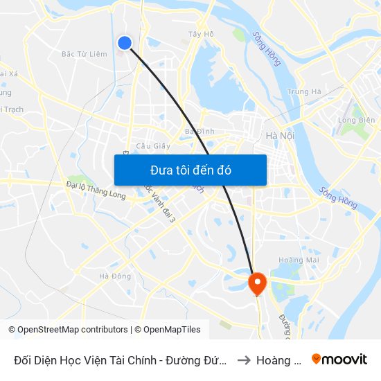 Đối Diện Học Viện Tài Chính - Đường Đức Thắng to Hoàng Liệt map