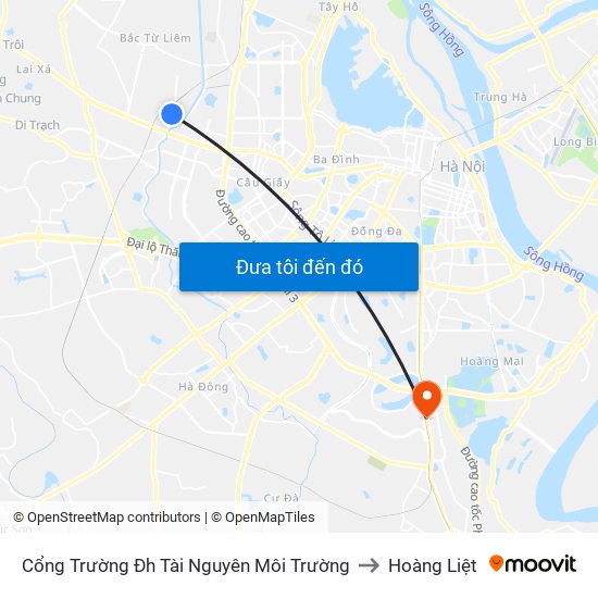 Cổng Trường Đh Tài Nguyên Môi Trường to Hoàng Liệt map