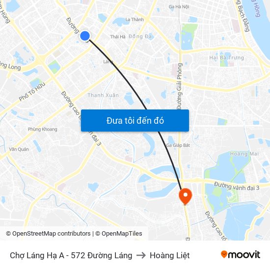 Chợ Láng Hạ A - 572 Đường Láng to Hoàng Liệt map