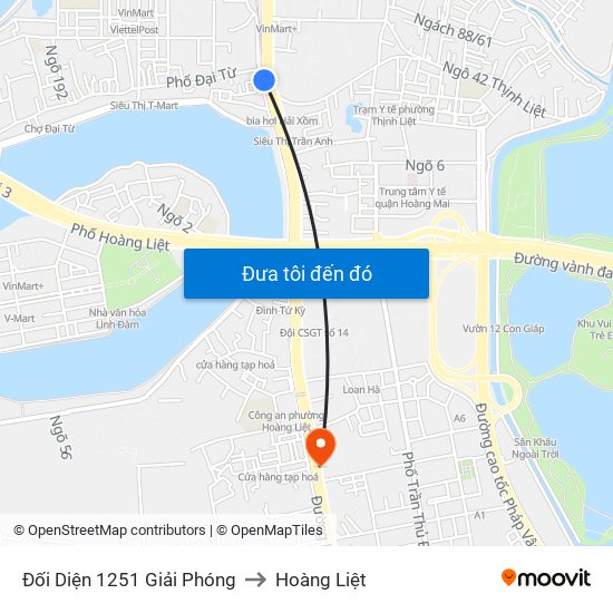 Đối Diện 1251 Giải Phóng to Hoàng Liệt map