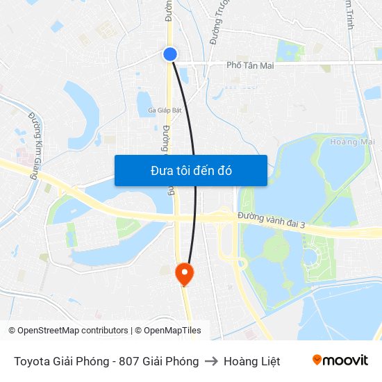 Toyota Giải Phóng - 807 Giải Phóng to Hoàng Liệt map