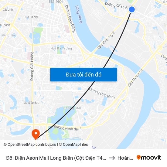 Đối Diện Aeon Mall Long Biên (Cột Điện T4a/2a-B Đường Cổ Linh) to Hoàng Liệt map