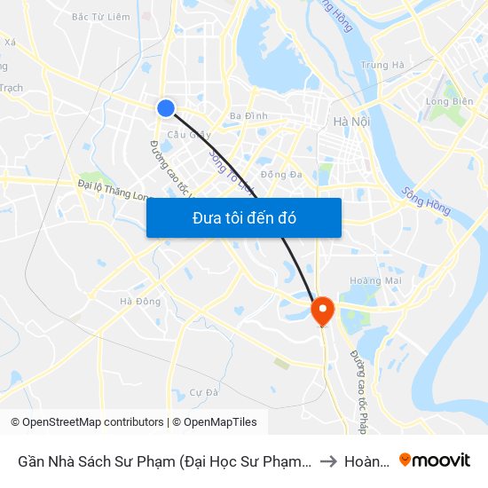 Gần Nhà Sách Sư Phạm (Đại Học Sư Phạm Hà Nội) - 136 Xuân Thủy to Hoàng Liệt map