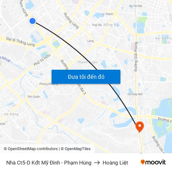 Nhà Ct5-D Kđt Mỹ Đình - Phạm Hùng to Hoàng Liệt map