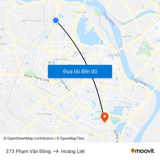 373 Phạm Văn Đồng to Hoàng Liệt map