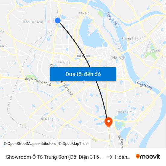 Showroom Ô Tô Trung Sơn (Đối Diện 315 Phạm Văn Đồng) to Hoàng Liệt map