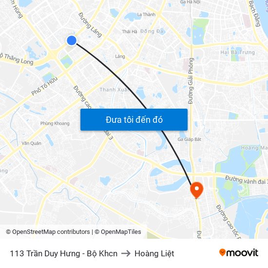 113 Trần Duy Hưng - Bộ Khcn to Hoàng Liệt map