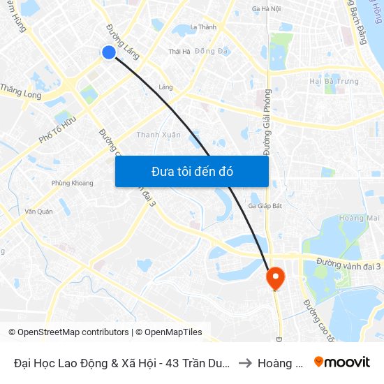 Đại Học Lao Động & Xã Hội - 43 Trần Duy Hưng to Hoàng Liệt map