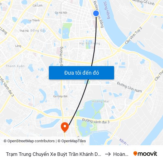 Trạm Trung Chuyển Xe Buýt Trần Khánh Dư (Khu Đón Khách) to Hoàng Liệt map