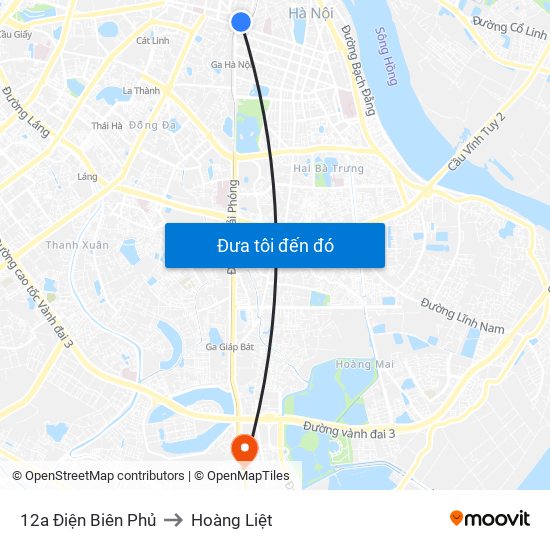 12a Điện Biên Phủ to Hoàng Liệt map