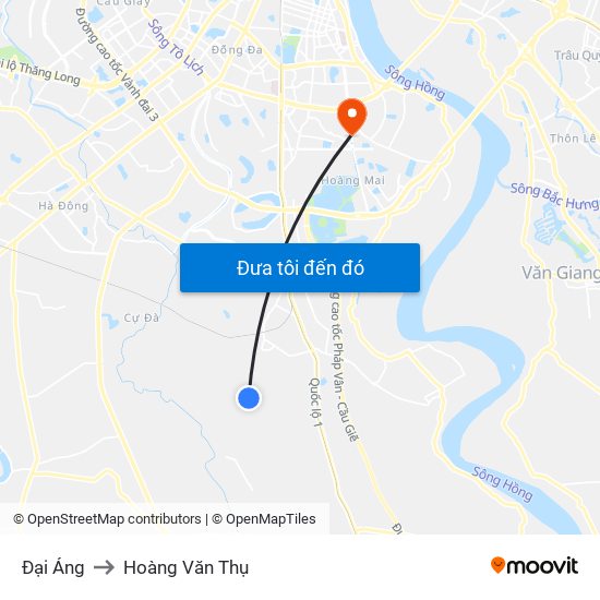 Đại Áng to Hoàng Văn Thụ map