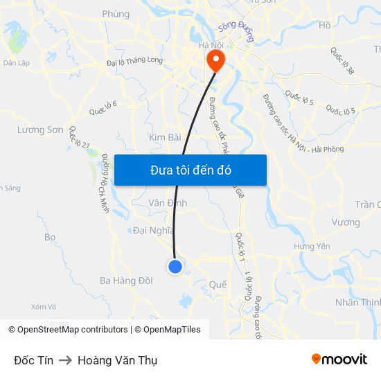 Đốc Tín to Hoàng Văn Thụ map