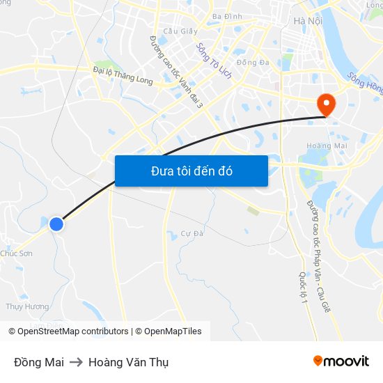 Đồng Mai to Hoàng Văn Thụ map
