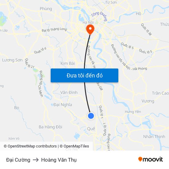 Đại Cường to Hoàng Văn Thụ map