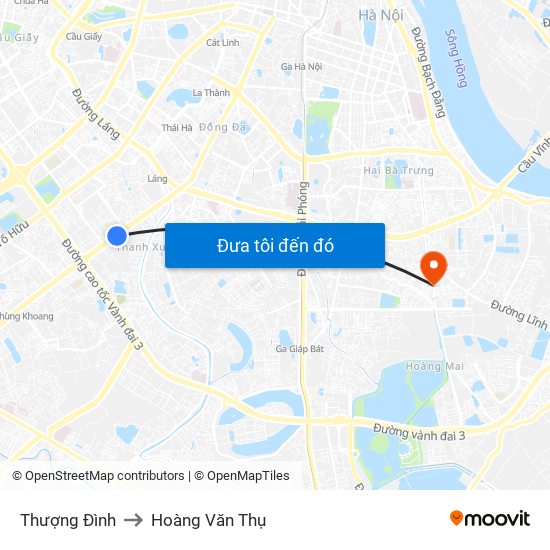 Thượng Đình to Hoàng Văn Thụ map