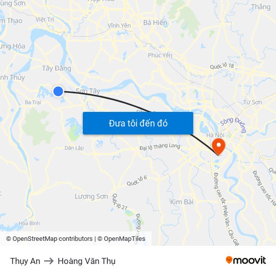 Thụy An to Hoàng Văn Thụ map