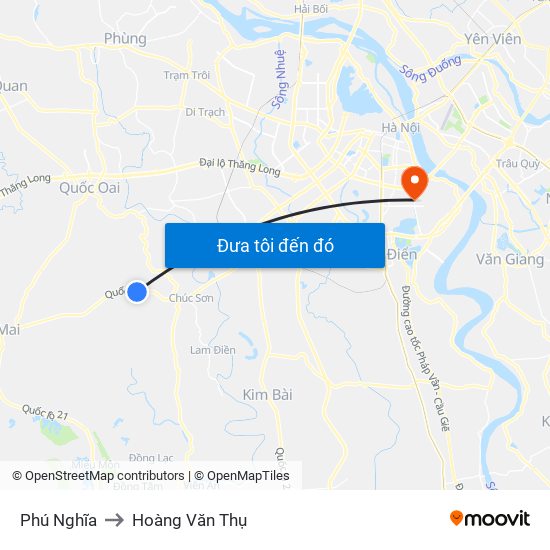 Phú Nghĩa to Hoàng Văn Thụ map