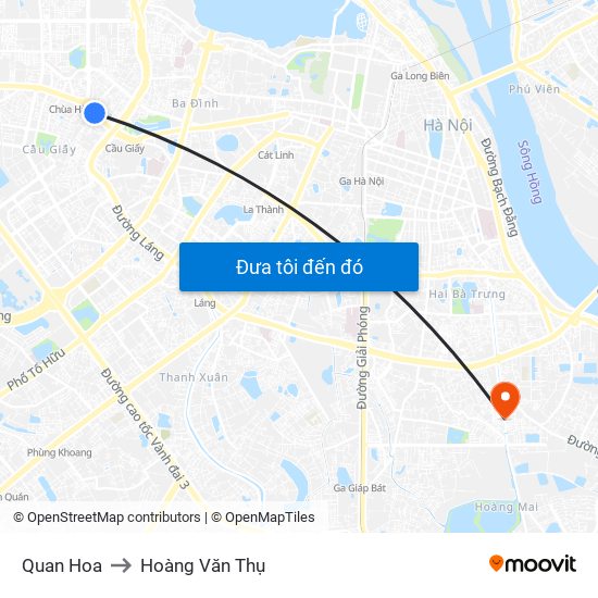 Quan Hoa to Hoàng Văn Thụ map