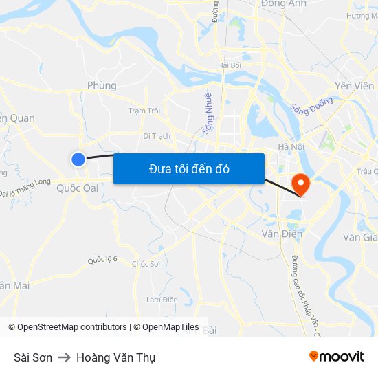 Sài Sơn to Hoàng Văn Thụ map