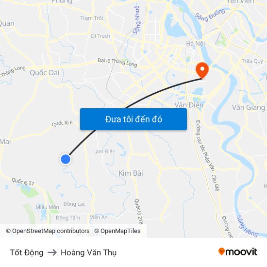 Tốt Động to Hoàng Văn Thụ map