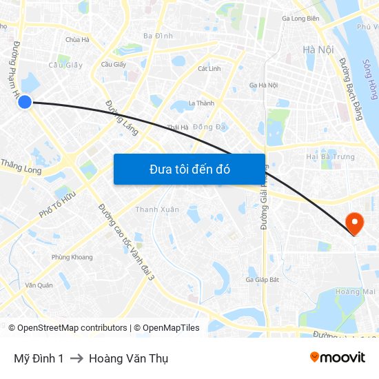 Mỹ Đình 1 to Hoàng Văn Thụ map