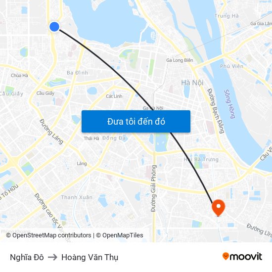 Nghĩa Đô to Hoàng Văn Thụ map