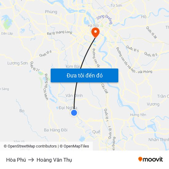 Hòa Phú to Hoàng Văn Thụ map