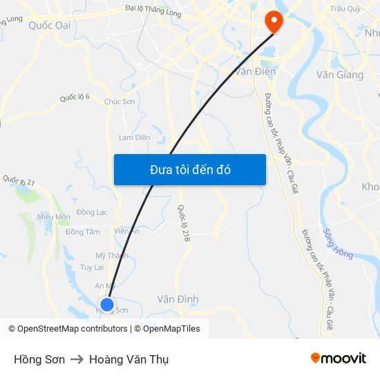 Hồng Sơn to Hoàng Văn Thụ map