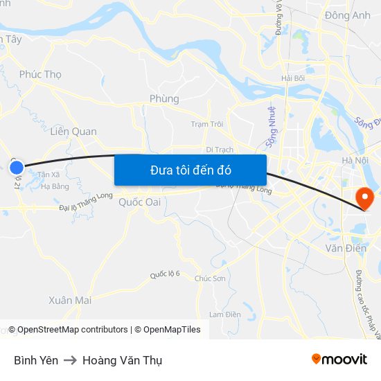 Bình Yên to Hoàng Văn Thụ map