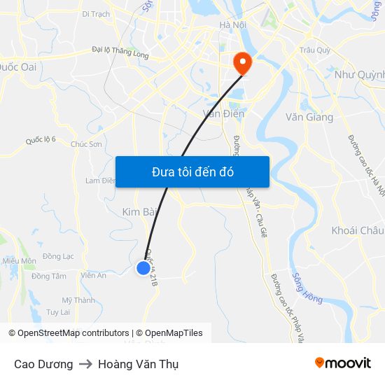 Cao Dương to Hoàng Văn Thụ map