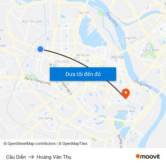 Cầu Diễn to Hoàng Văn Thụ map