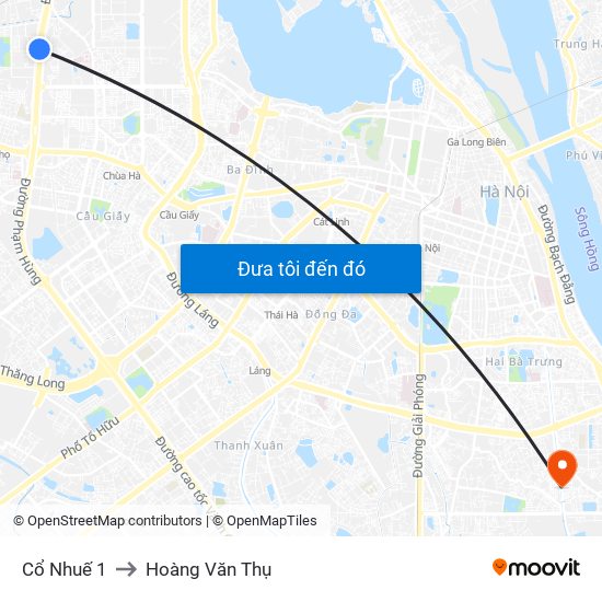 Cổ Nhuế 1 to Hoàng Văn Thụ map