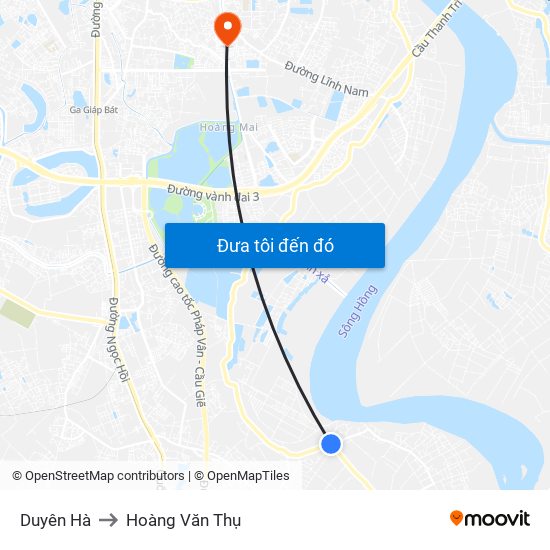 Duyên Hà to Hoàng Văn Thụ map