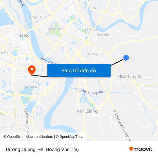 Dương Quang to Hoàng Văn Thụ map