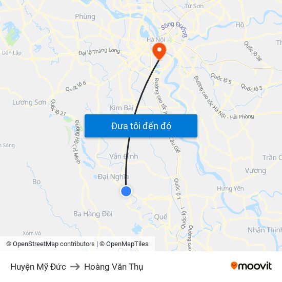 Huyện Mỹ Đức to Hoàng Văn Thụ map