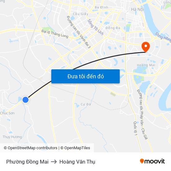 Phường Đồng Mai to Hoàng Văn Thụ map