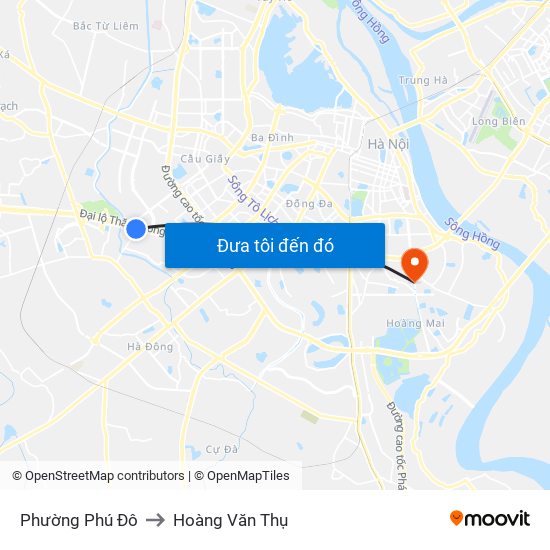 Phường Phú Đô to Hoàng Văn Thụ map