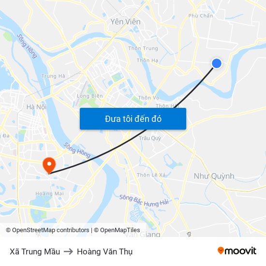 Xã Trung Mầu to Hoàng Văn Thụ map