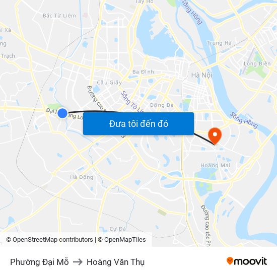Phường Đại Mỗ to Hoàng Văn Thụ map