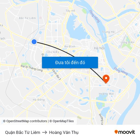 Quận Bắc Từ Liêm to Hoàng Văn Thụ map
