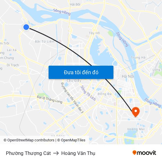 Phường Thượng Cát to Hoàng Văn Thụ map