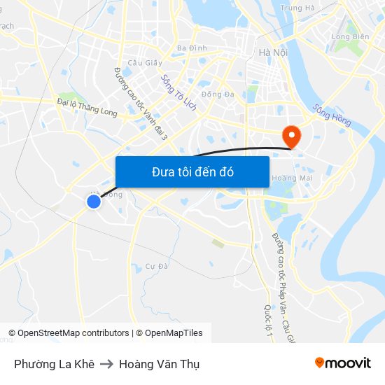 Phường La Khê to Hoàng Văn Thụ map