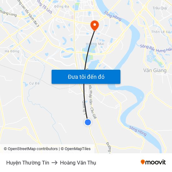 Huyện Thường Tín to Hoàng Văn Thụ map
