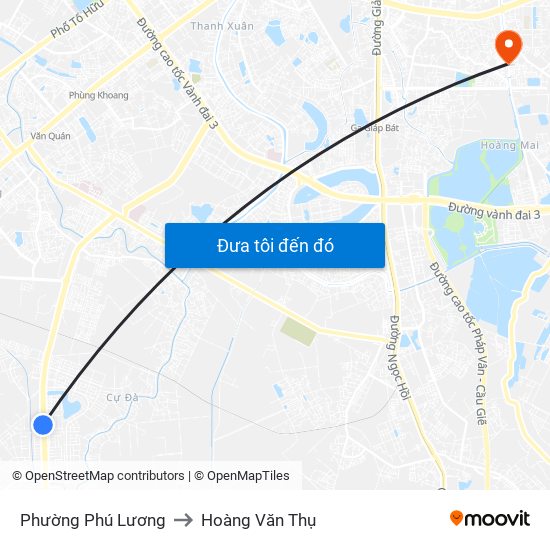 Phường Phú Lương to Hoàng Văn Thụ map